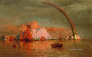 William Bradford Painting - Atardecer ártico con arcoíris William Bradford